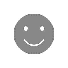 Smiley gray icon. Happy, success, satisfaction face symbol.