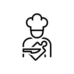 Black line icon for cook