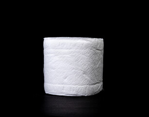 Crumpled tissue paper isolated on black background texture