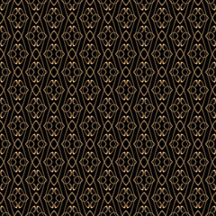 Ornate background pattern seamless pattern for your design. Gold on black background