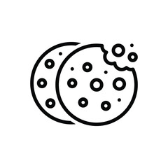 Black line icon for cookie