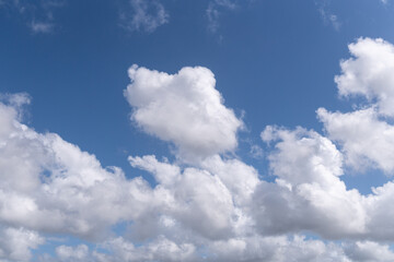 Obraz premium Beautiful Blue sky with bright clouds. Cloudscape background. Copy space