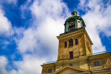 Fototapeta na wymiar Gothenburg cathedral, Sweden with a blue sky and clouds.