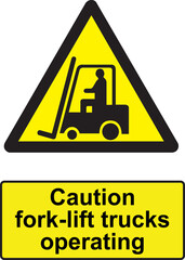 caution fork lift trucks operating warning signs © panupol