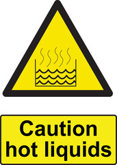 Caution hot liquids warning signs