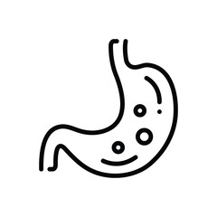 Black line icon for stomach