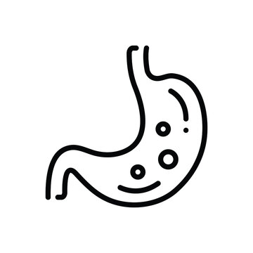 Black line icon for stomach