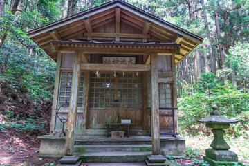 Naklejka premium Maruike Pond located near the base of Mt. Chokai in the small town of Yuza, Yamagata, Japan