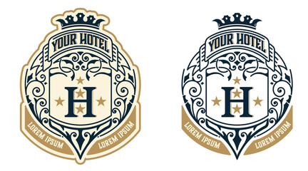 vintage logo template, Hotel, Restaurant, Business or Boutique I