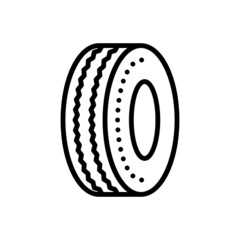 Black line icon for tire