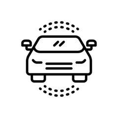 Black line icon for auto