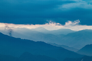 mountains and clouds