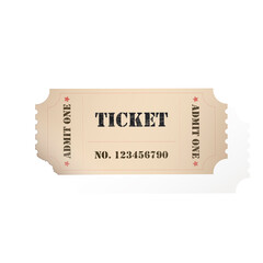 vintage bus ticket for movies and other events, worn, torn.