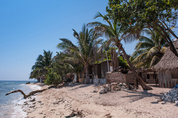 Honduras Roatan ,Cayos Cochinos island ,beach and tropical sea