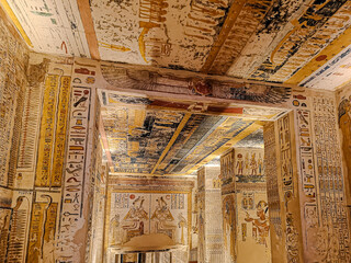 KV9, Kings' Valley No. 9, Tomb of Memnon, tomb of the pharaohs from the 20th dynasty: Ramses V and...