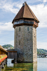 Luzern, Kapellbrücke, Wasserturm, Holzbrücke, Stadt, Altstadt, Brücke,  Reuss, Fluss,...