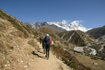 Obraz premium Dingboche. Imja Khola.Sagarmatha National Park, Khumbu Himal, Nepal, Asia.
