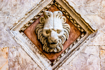 A detail of the cathedral of Siena near Florence