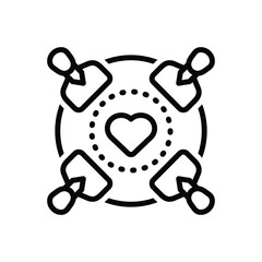 Black line icon for alliance