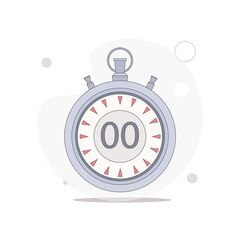 stopwatch vector flat illustration on white