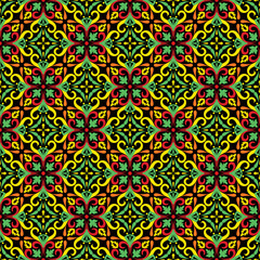 Seamless tiles background in portuguese style. Mosaic pattern for ceramic in dutch, portuguese, spanish, italian style. - 374359771
