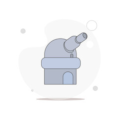 Observatory Telescope vector flat illustration on white