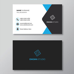 Black and blue corporate business card design template