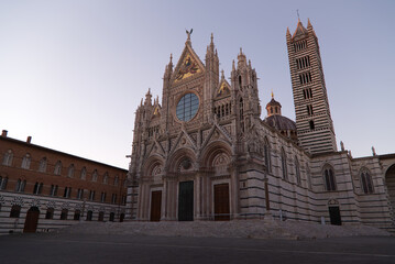 The cathedral of Siena at sunset