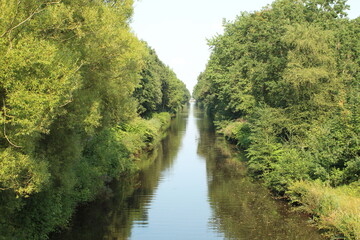View over the Ems-Jade Canal in Aurich-Wiesens, Germany