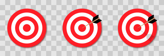 Set of three target illustrations.