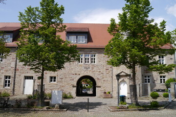 Fototapeta na wymiar Schloss und Schlossportal Wasserburg Friedewald