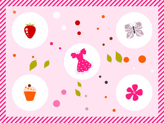 Instagram Highlight covers backgrounds. Girl icons in set collection. Vector illustrations.