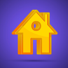 3d Home Glossy Vector Icon. Homepage icon 3d vector house.