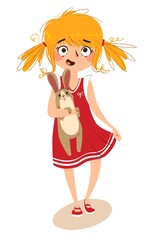 girl with a bunny