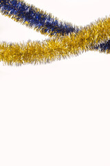 hanging christmas garlands isolated on white background