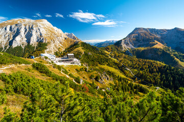 view on Jenner mountain in Berchtesgaden National Park during autumn, Bavarian Alps, Germany