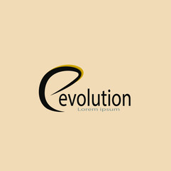 Abstract letter E logo design template,evolution logo.