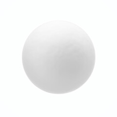 Round snowball on a white background. 3D rendering