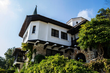 Balchik Palace, residence of Queen Maria of Romania, built on the Black Sea coast, during the period when the Quadrilater belonged to Romania. Bulgaria.