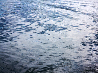 Abstract blue water background. Texture of ripples of lake.