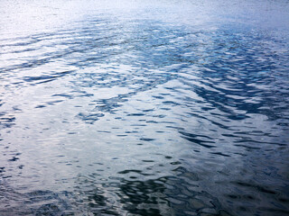 Abstract blue water background. Texture of ripples of lake..