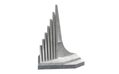 National War Memorial of Bangladesh 3D rendering.