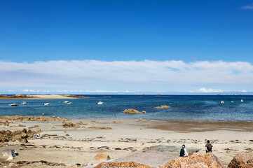 Seascape in Brittany in summer