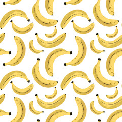 Banana Doodle Pattern with white background