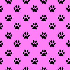 Fototapeta premium Vector seamless pattern with cat footprints. Can be used for wallpaper, web page background, surface textures.