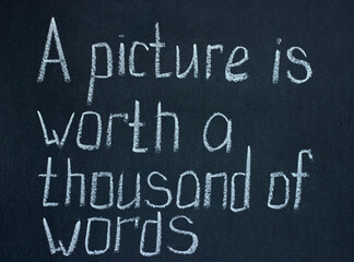 
Chalkboard lettering "A picture is worth a thousand words"