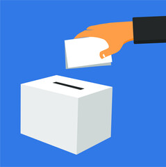 hand putting paper into box, vote, election, democracy