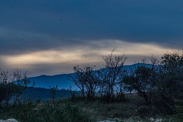 sunset in the mountains