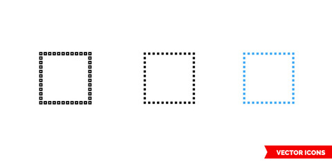 Select none icon of 3 types color, black and white, outline. Isolated vector sign symbol.