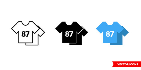 Teams icon of 3 types color, black and white, outline. Isolated vector sign symbol.